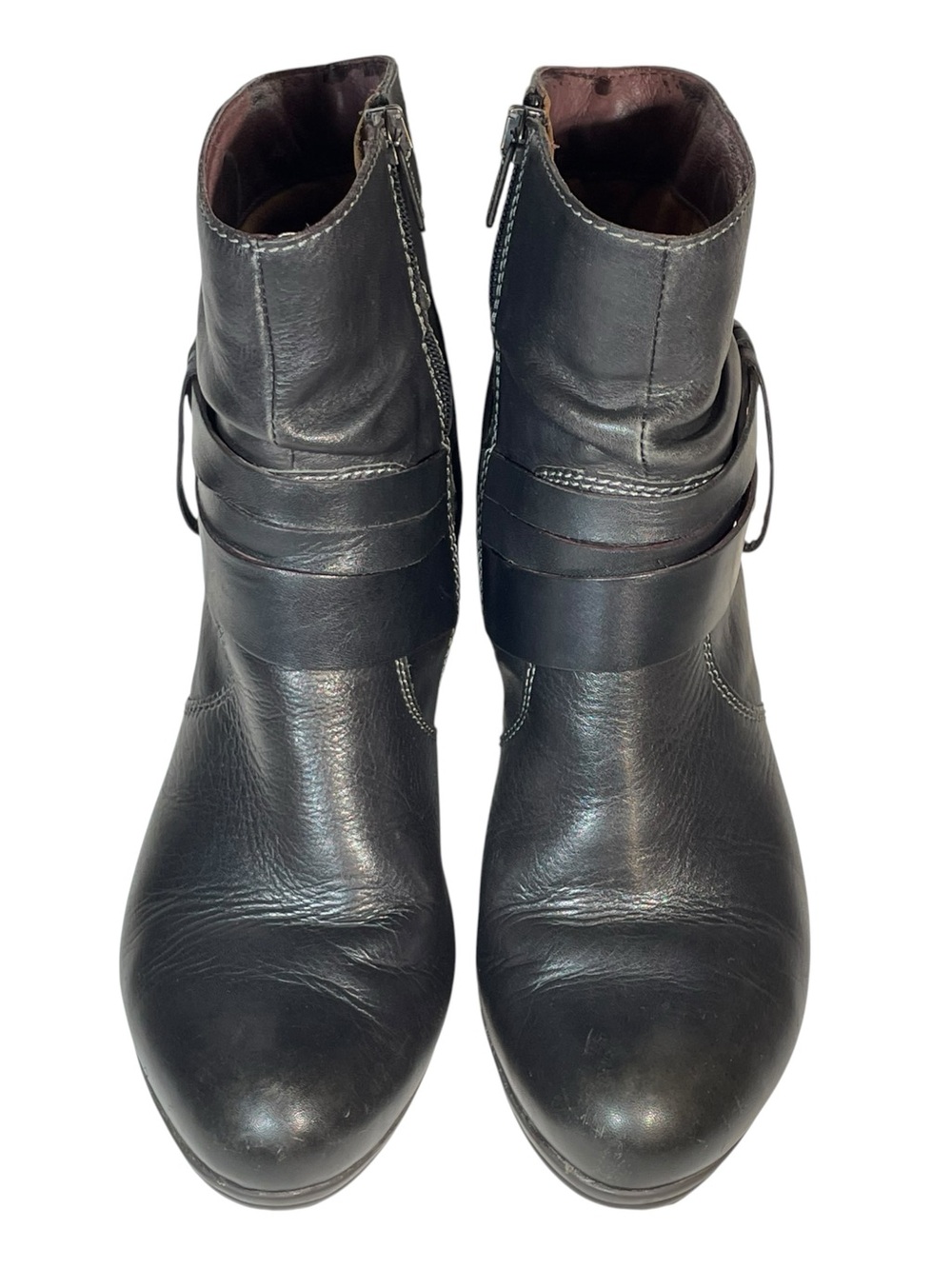 PIKOLINOS Black Leather Verona Slouchy Ankle Booties Womens Size 39 EU/8.5 US